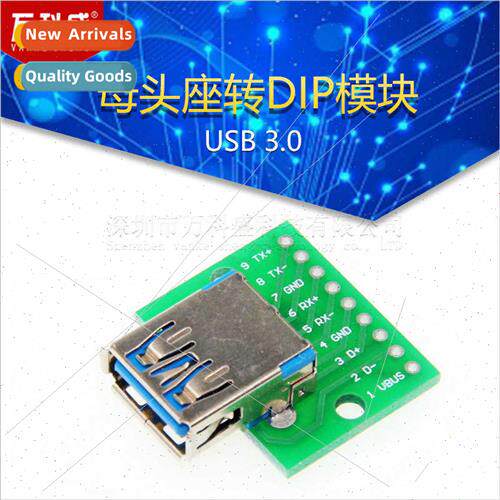 USB 3.0 Female Header to DIP Module Flat to In-ne Adapter Bl