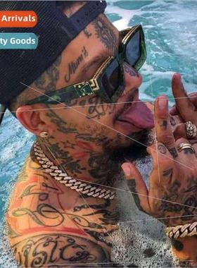 2021 new large frame sunglasses men set ins model square fas