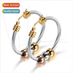 Korea color round cabl three female simple new fashion beads
