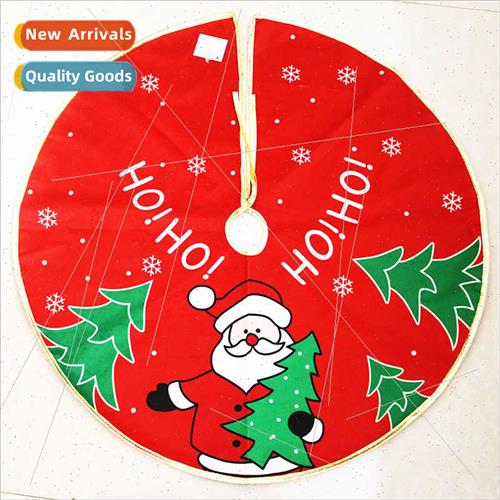Christmas s Gold Trimmed Upscale Tree Skirt Fabric Decoratio