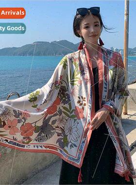 Rustic flowers spring summer imation cotton linen feel silk