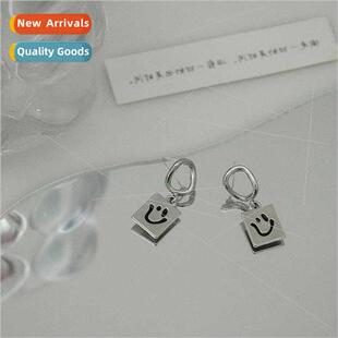 needle earrings face ins earri smiley silver old Korea retro