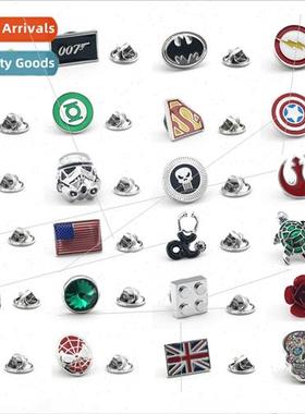 Fashion Superhero Crystal Building Blocks Men Su Brooch Lape