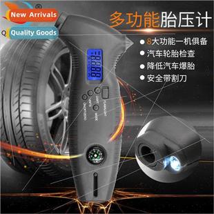 Digal Tire Pressure Gauge wh Safety Hammer Backl Cutter 8 in