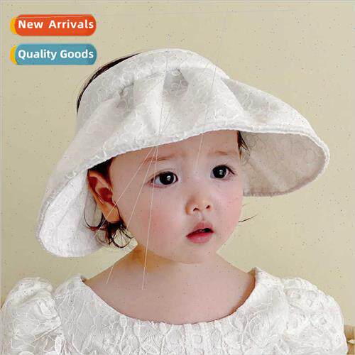 Small flowers children hollow top sun hat large brim hat gir