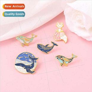 Fish Brooch Alloy Ocean Bag Big Badge Clothes Series