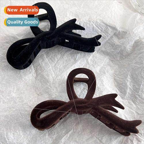 Murad new French plastic flocking ribbon bow scratch clip sh