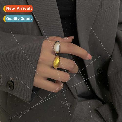 S925 silver simple glossy open ring female Korea hundred nic
