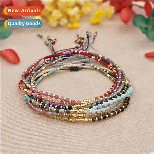 mple Fashion Rice Beads Handmade Knted Friendship Rope Gold