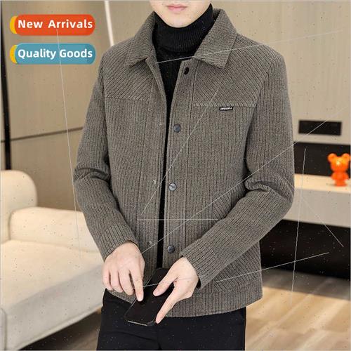 Men lapel striped jacket nd striped youth tweed jacket men f