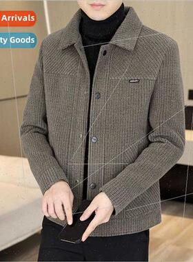 Men lapel striped jacket nd striped youth tweed jacket men f