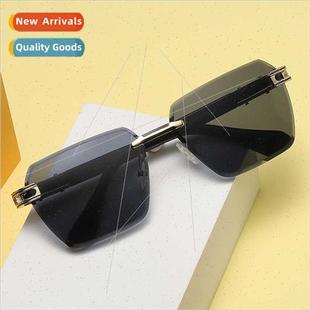 sunglasses 2023 rimless large sungl edge frame cut 2A565 new