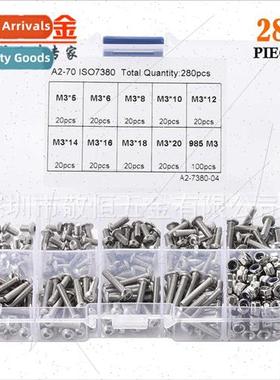 280pcs M3 wh nylon nut stainless steel 304 pan head hexagon