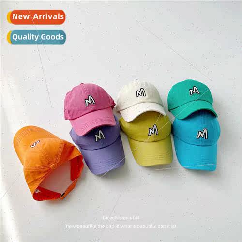 M letters children baseball cap casual versatile soft top wa