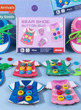 Clothes shoes buttons stringing game children educational ea