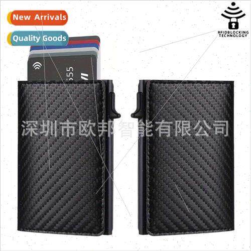 de Push Aluminum Box Carbon Fiber Card Case RFID Aluminum Al