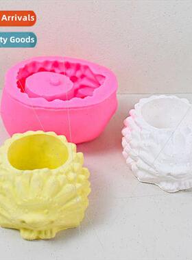 New creative hedgehog flower pot silicone mould DIY making c