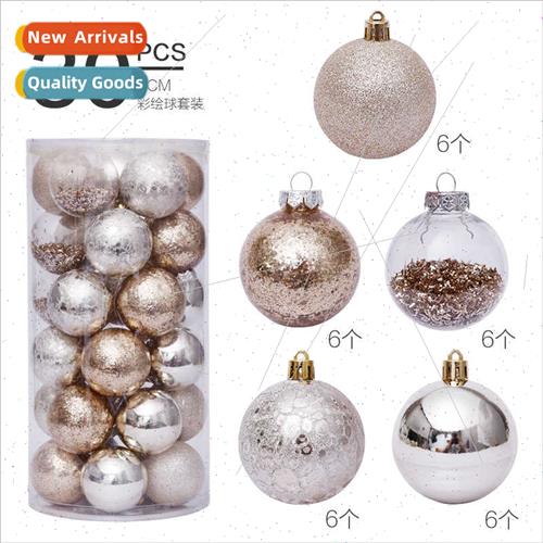 Christmas decorations 6cm/30pcs gold transparent ball Christ