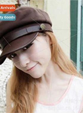 Korean navy hat ladies flat cap autumn winter duck tongue ca