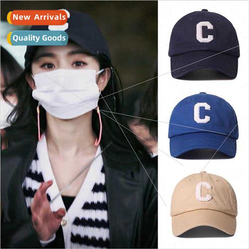 Korean  C letters embroidered duck tongue cap men women summ