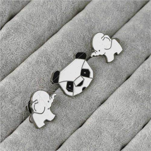cartoon cute panda baby elephant brooch set Shirt bag access