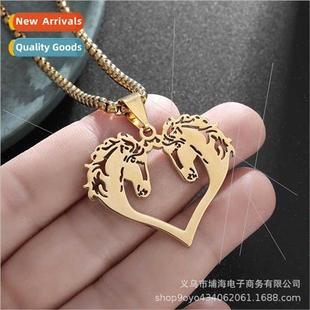 steel tanium necklace stainless nec Couple male horse