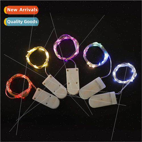 LED button battery box copper wire light string CR2032 gift