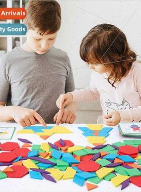 Wooden Creative Geometric Shape Puzzle Children Early Learni