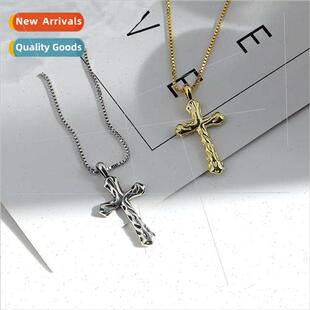 925 silver collar bone necklace Europe simple retro cross ne