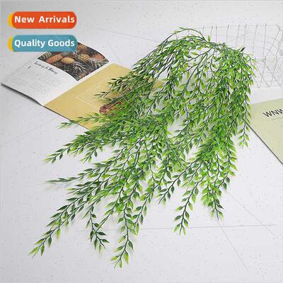 mulation wicker vines plants wall hanging rattan green wall