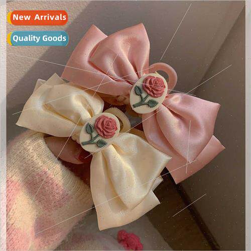 Rose Flower Bow Grab Clip Back Head Premium Feeling Shark Cl