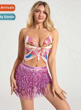 Thin sequin tassel skirt su stage permance costumes dance co