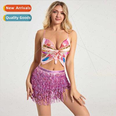 Thin sequin tassel skirt su stage permance costumes dance co