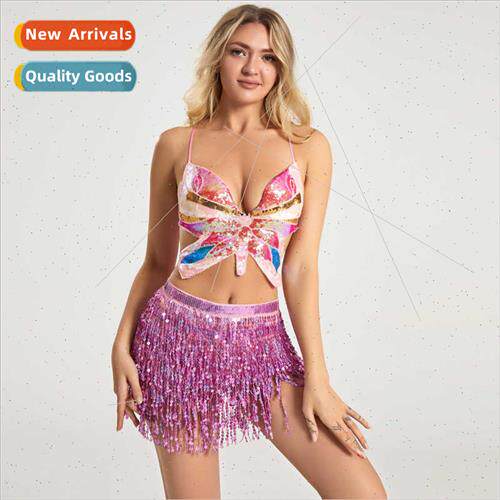 Thin sequin tassel skirt su stage permance costumes dance co