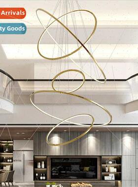 mple modern light luxury circle chandelier gold circle atmos