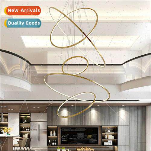 mple modern light luxury circle chandelier gold circle atmos