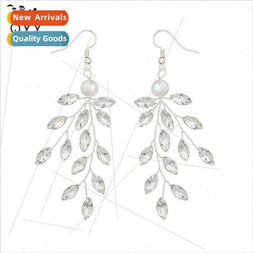 Retro HK earrings handmade rhinestone fairy earrings bridal