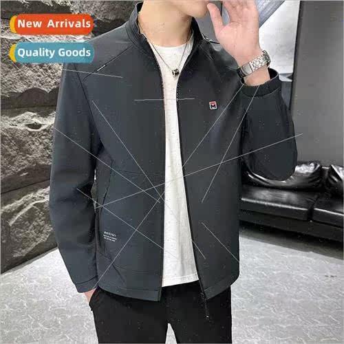 Fall men stand-up collar jacket middle-aged business men cas