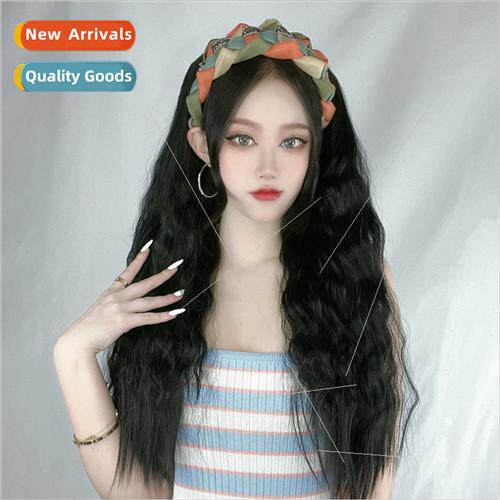 Hair band half head set wig piece women water ripple curly h
