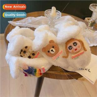 ltle warm super bear brown girl felt wool cute winter Autumn