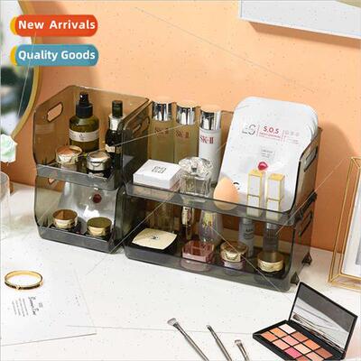 Storage box transparent shelf stackable cosmetic mask storag