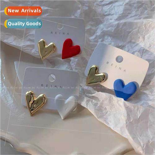 lver needle simple compact love heart earrings 2022 new earr