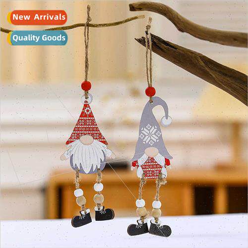 New Christmas decorations wooden small pendant wh legs Chris