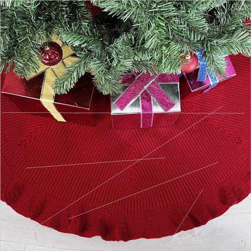 2023 Christmas Decorations Frilly Curvy Tree Skirt Christmas