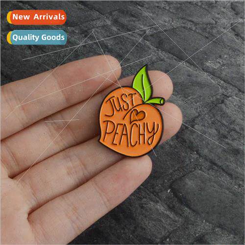 Creative brooches cartoon love peach green leaves fru brooch