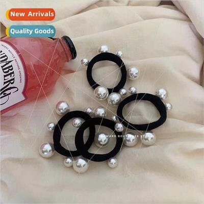 Korea basic size pearl nail bead hair circle retro hair rope