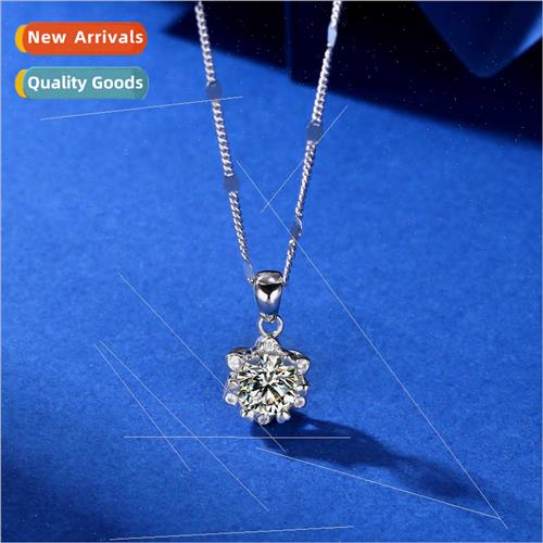Snowflake Moissane S925 lver Necklace Women Radiant Sun Flow