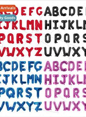 16 inch letters A-Z aluminum film balloon Body Slim red blac