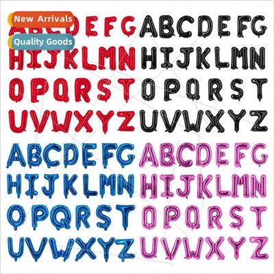 16 inch letters A-Z aluminum film balloon Body Slim red blac
