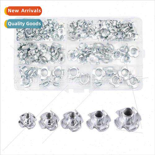 120Pcs 4 Paws Galvanized Nut M3 M4 M5 M6 M8 Set Furnure Nut